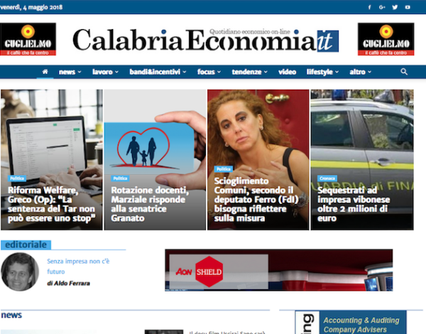Sito web Calabria Economia
